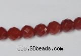 CAA118 15.5 inches 8mm faceted round red agate gemstone beads