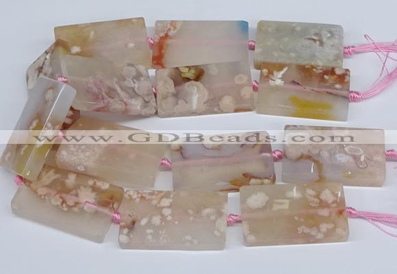 CAA1201 15.5 inches 30*50mm rectangle sakura agate beads