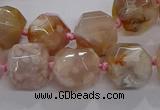 CAA1208 15.5 inches 10*14mm - 12*16mm faceted nuggets sakura agate beads