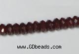 CAA123 15.5 inches 5*8mm faceted rondelle red agate gemstone beads