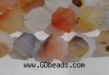 CAA1231 15.5 inches 8mm faceted nuggets matte dendritic agate beads