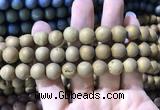 CAA1336 15.5 inches 12mm round matte plated druzy agate beads