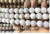 CAA1351 15.5 inches 14mm round matte plated druzy agate beads