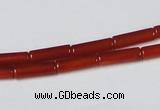 CAA136 15.5 inches 4*13mm column red agate gemstone beads