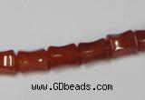 CAA143 15.5 inches 8*10mm bamboo shape red agate gemstone beads