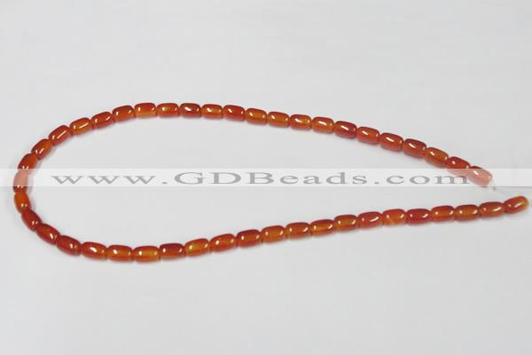 CAA144 15.5 inches 6*9mm drum red agate gemstone beads