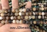 CAA1476 15.5 inches 8mm round matte banded agate beads wholesale