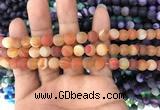 CAA1490 15.5 inches 6mm round matte banded agate beads wholesale