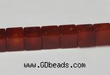 CAA150 15.5 inches 8*8mm cube red agate gemstone beads