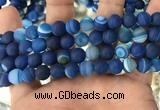 CAA1508 15.5 inches 12mm round matte banded agate beads wholesale