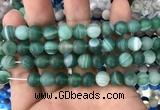 CAA1518 15.5 inches 12mm round matte banded agate beads wholesale