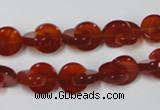 CAA152 15.5 inches 10*10mm curved moon red agate gemstone beads