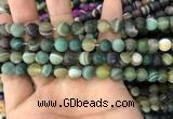 CAA1521 15.5 inches 8mm round matte banded agate beads wholesale