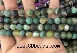 CAA1522 15.5 inches 10mm round matte banded agate beads wholesale