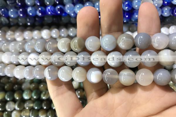 CAA1532 15.5 inches 8mm round banded agate beads wholesale