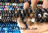 CAA1538 15.5 inches 8mm round banded agate beads wholesale