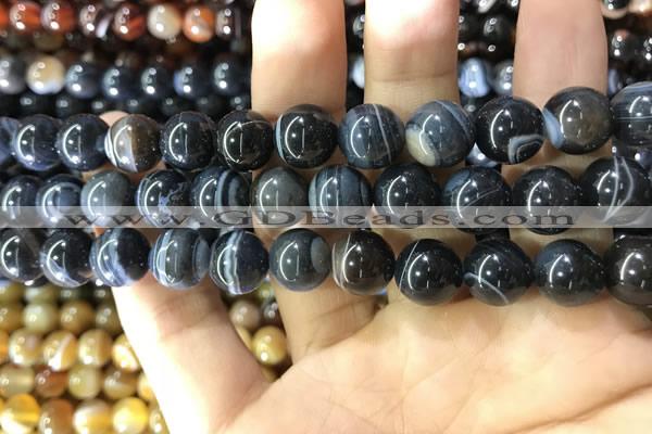 CAA1546 15.5 inches 12mm round banded agate beads wholesale