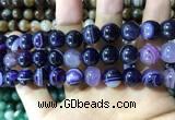 CAA1558 15.5 inches 12mm round banded agate beads wholesale