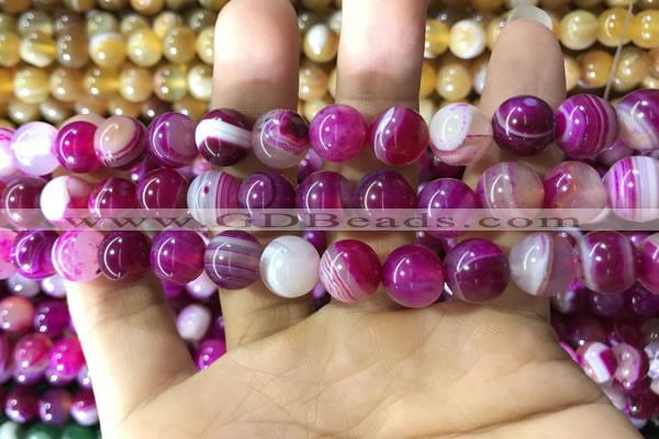 CAA1564 15.5 inches 12mm round banded agate beads wholesale