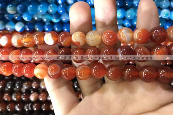 CAA1569 15.5 inches 10mm round banded agate beads wholesale