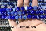 CAA1581 15.5 inches 10mm round banded agate beads wholesale