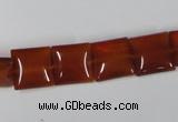 CAA160 15.5 inches 12*12mm square red agate gemstone beads