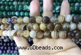 CAA1617 15.5 inches 10mm round banded agate beads wholesale