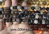 CAA1636 15.5 inches 8mm faceted round banded agate beads