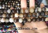 CAA1638 15.5 inches 12mm faceted round banded agate beads