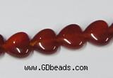 CAA164 15.5 inches 12*12mm heart red agate gemstone beads