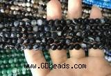 CAA1640 15.5 inches 6mm faceted round banded agate beads