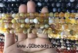 CAA1645 15.5 inches 6mm faceted round banded agate beads