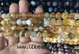 CAA1646 15.5 inches 8mm faceted round banded agate beads