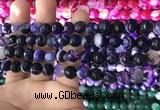 CAA1651 15.5 inches 8mm faceted round banded agate beads