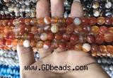 CAA1660 15.5 inches 6mm faceted round banded agate beads