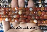 CAA1661 15.5 inches 8mm faceted round banded agate beads