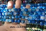 CAA1666 15.5 inches 8mm faceted round banded agate beads