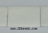 CAA17 15.5 inches 25*35mm rectangle white agate gemstone beads