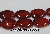 CAA170 15.5 inches 12*16mm oval red agate gemstone beads