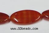 CAA173 15.5 inches 15*30mm oval red agate gemstone beads