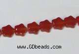 CAA174 15.5 inches 8*8mm star red agate gemstone beads