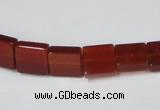 CAA175 15.5 inches 10*10mm square red agate gemstone beads