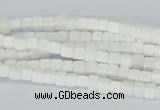 CAA18 15.5 inches 4*4mm cube white agate gemstone beads wholesale