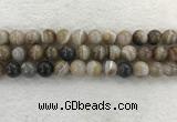 CAA1815 15.5 inches 14mm round banded agate gemstone beads