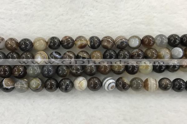 CAA1823 15.5 inches 10mm round banded agate gemstone beads