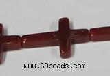 CAA183 15.5 inches 20*30mm cross red agate gemstone beads