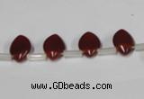 CAA184 Top-drilled 8*12mm marquise red agate gemstone beads