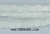 CAA19 15.5 inches 6*6mm cube white agate gemstone beads wholesale