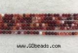 CAA1920 15.5 inches 4mm round banded agate gemstone beads