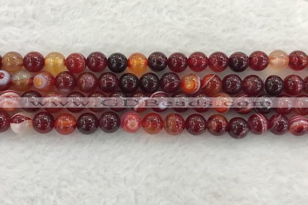 CAA1922 15.5 inches 8mm round banded agate gemstone beads